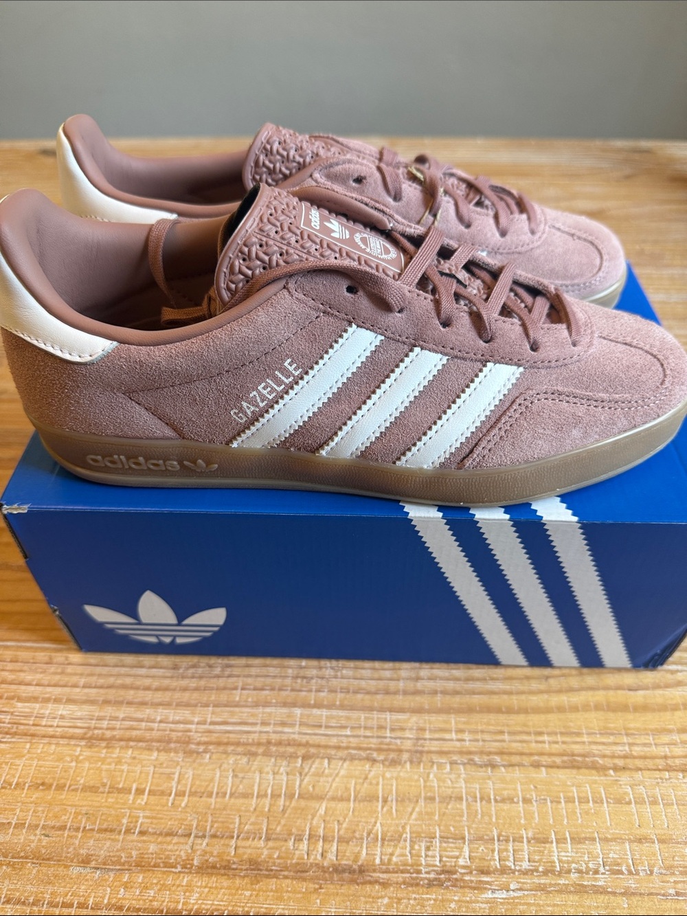 adidas Gazelle Women's Suede Sneakers in Dusty Rose with White Stripes